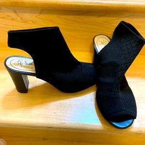 Fabric Peep Toe Mules